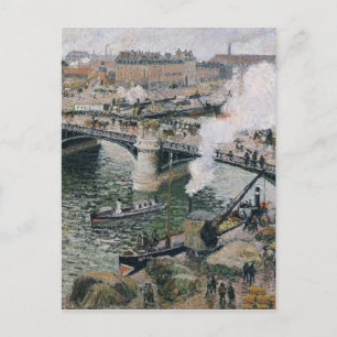 Postal Camille Pissarro Pont Boieldieu en la pintura de R
