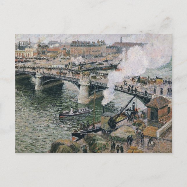 Postal Camille Pissarro Pont Boieldieu en la pintura de R (Anverso)