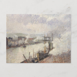 Postal Camille Pissarro - Steamboat in the Port of Rouen