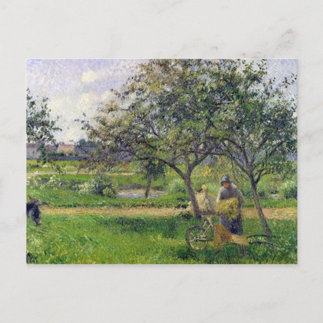 Postal Camille Pissarro | The Wheelbarrow, Orchard, c.188 (Anverso)