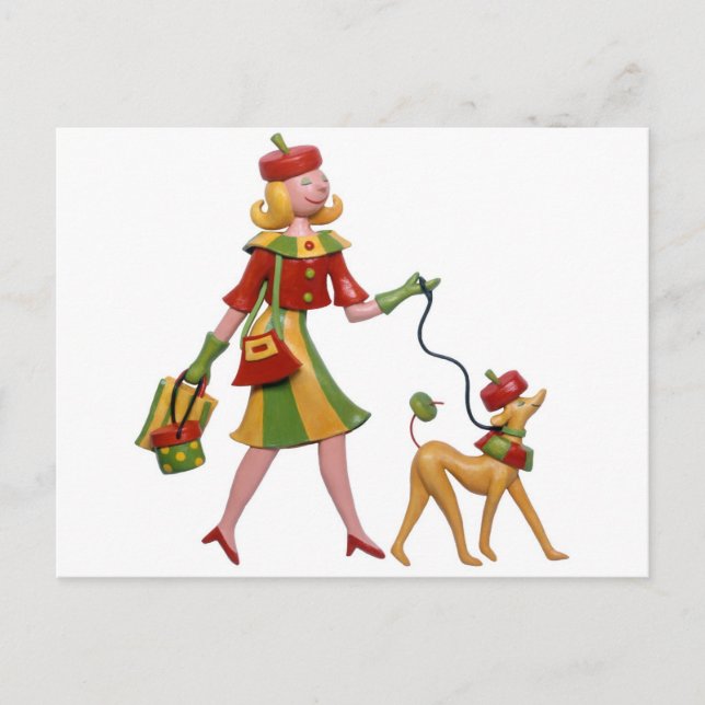 Postal ¡Caminando al perro con estilo! (Anverso)