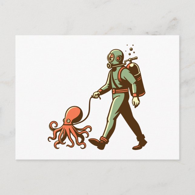 Postal Caminando el pulpo (Anverso)