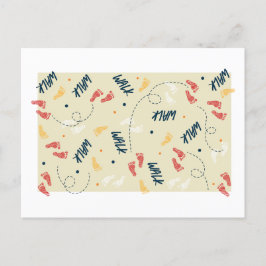 Postal Caminando juntos: Patrón de Huella de Aventura