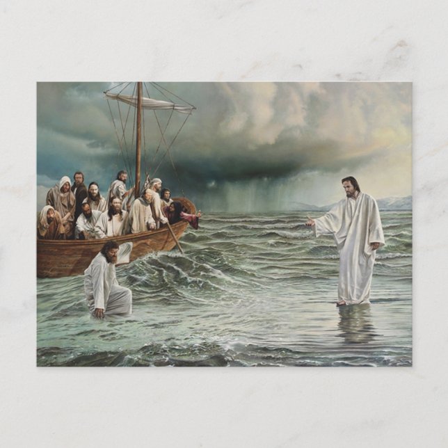 POSTAL CAMINANDO POR EL AGUA (Anverso)