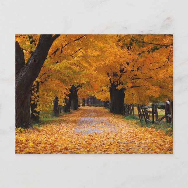 Postal Caminando por el carril de la memoria del otoño (Anverso)