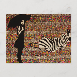 Postal caminando por la cebra