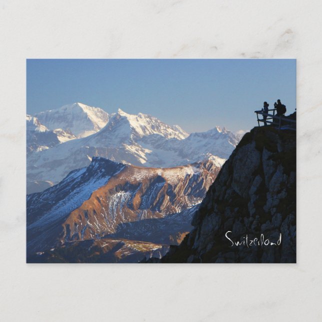 Postal Caminantes en el soporte Pilatus en Alfalfa Suiza (Anverso)
