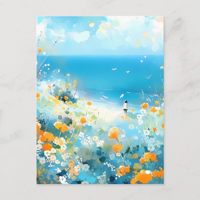 Postal Caminar en la playa (Anverso)