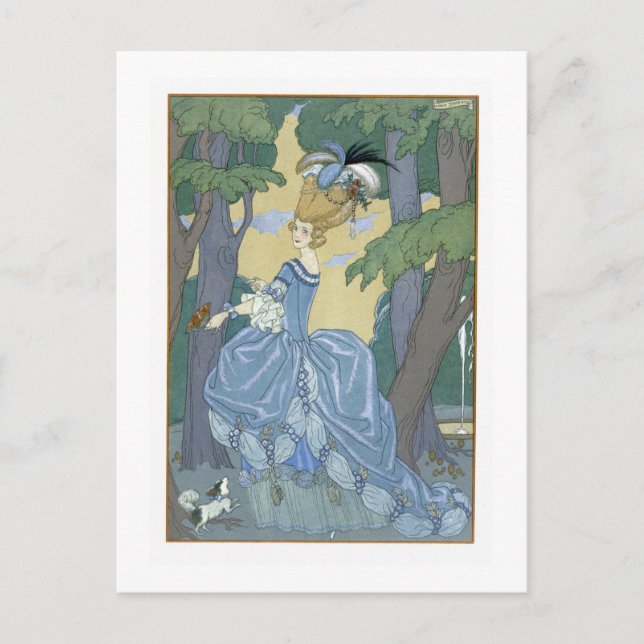 Postal Caminar por el bosque, ilustracion para 'Fetes Gal (Anverso)