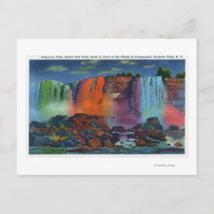 Postal Caminar por la cueva de los vientos de noche