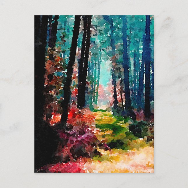 Postal Caminar por los bosques (Anverso)
