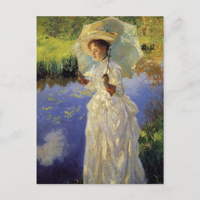 Postal Caminata matutina de John Singer Sargent (Anverso)