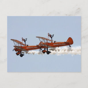 Postal Caminatas de ala aerobática en biplano