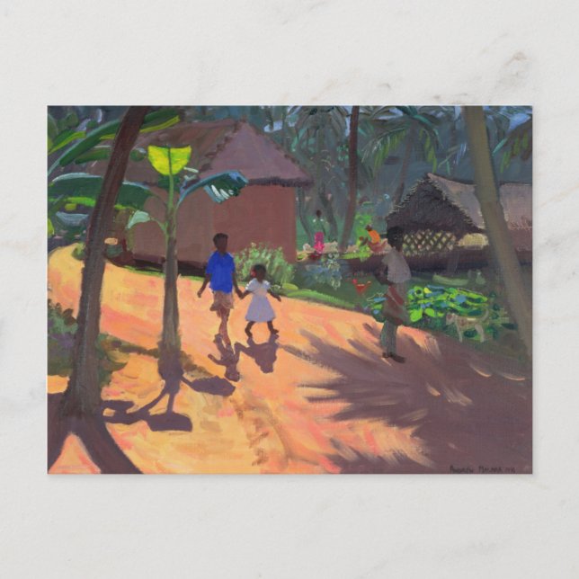 Postal Camino a la playa de Kovalum Kerala 1996 (Anverso)