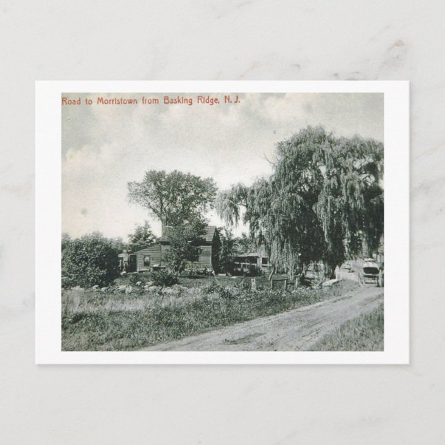 Postal Camino a Morristown, Nueva Jersey Vintage (Anverso)