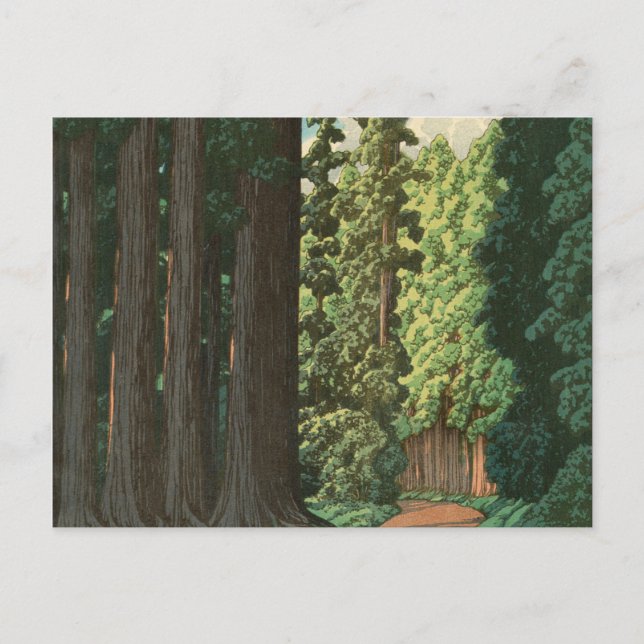 Postal Camino A Nikko Por Kawase Hasui (Anverso)