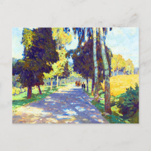 Postal Camino arbolado por Carl Moll