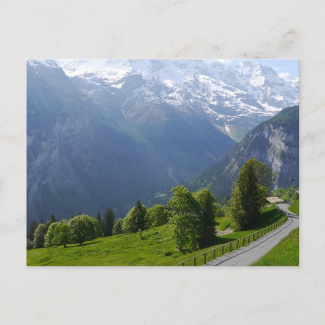 Postal Camino cerca de Gimmelwald, Suiza (Anverso)