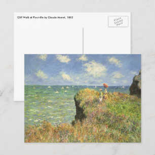 Postal Camino de acantilado en Pourville por Claude Monet