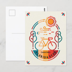 Postal Camino de ciclismo Retro Florida Keys.