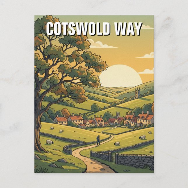 Postal Camino de Cotswing Inglaterra Viaje (Anverso)