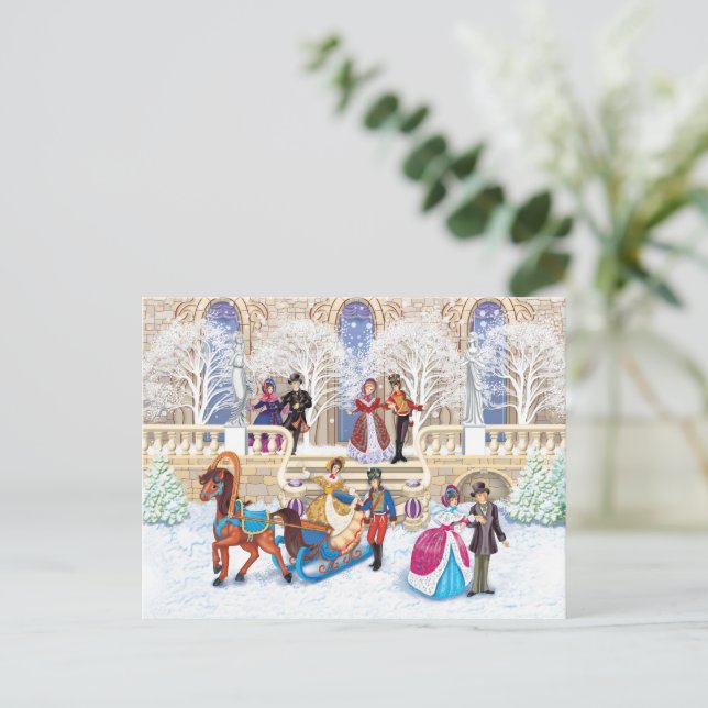 Postal Camino de invierno (Anverso de pie)