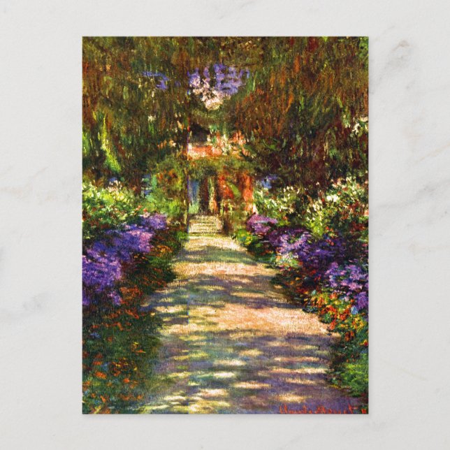 Postal Camino de jardín de Claude Monet (Anverso)