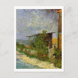 Postal Camino de Montmartre con girasoles de Van Gogh.