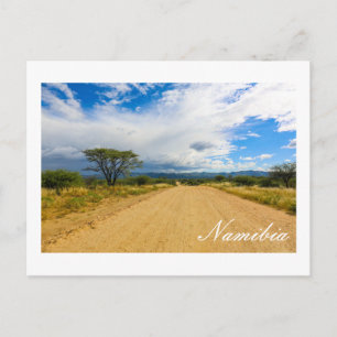 Postal Camino de Namibia para la Naturaleza de África