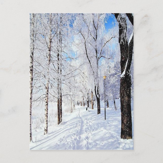 Postal Camino de nieve (Anverso)