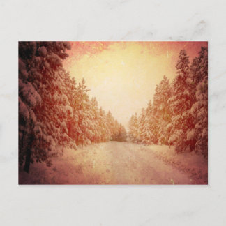 Postal Camino de nieve rojo, Conifer, CO
