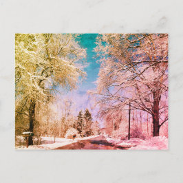 Postal Camino de nieve Vermont 1