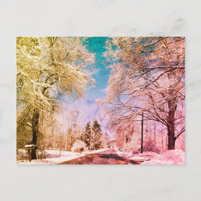 Postal Camino de nieve Vermont 1 (Anverso)