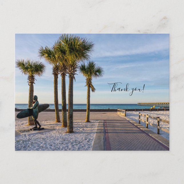 Postal Camino De Pavimento A La Playa De Pensacola Gracia (Anverso)