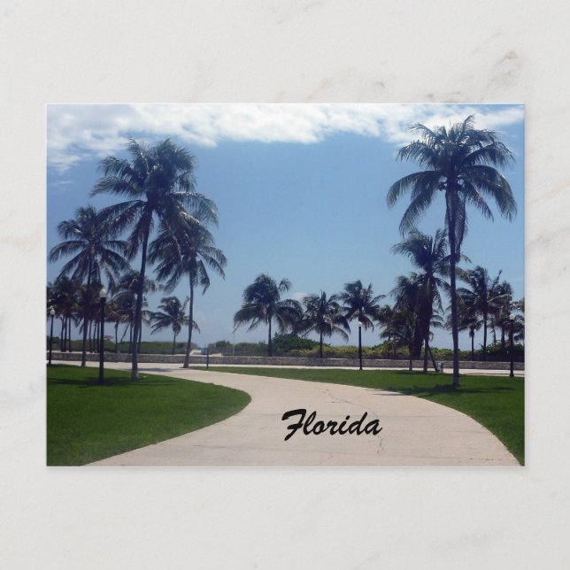 Postal camino de playa de florida (Anverso)