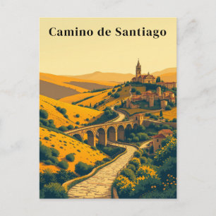 Postal Camino de Santiago Vintage Viaje Camino de Peregri