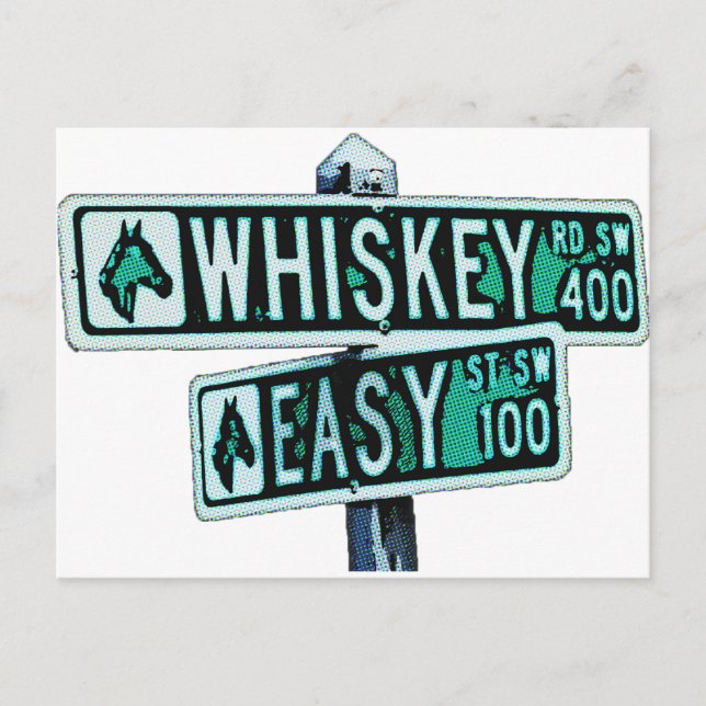 Postal Camino de Whiskey y calle fácil 2 (Anverso)