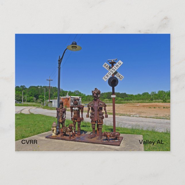 Postal Camino del CVRR: Hombre y familia de hierro (Anverso)