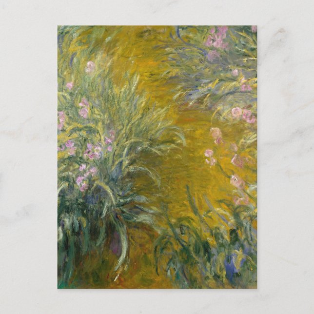 Postal Camino entre los Iris, Monet (Anverso)