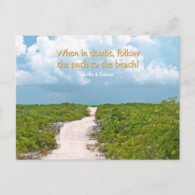 POSTAL "CAMINO HACIA LA PLAYA" / TURCOS Y CAICOS (Anverso)