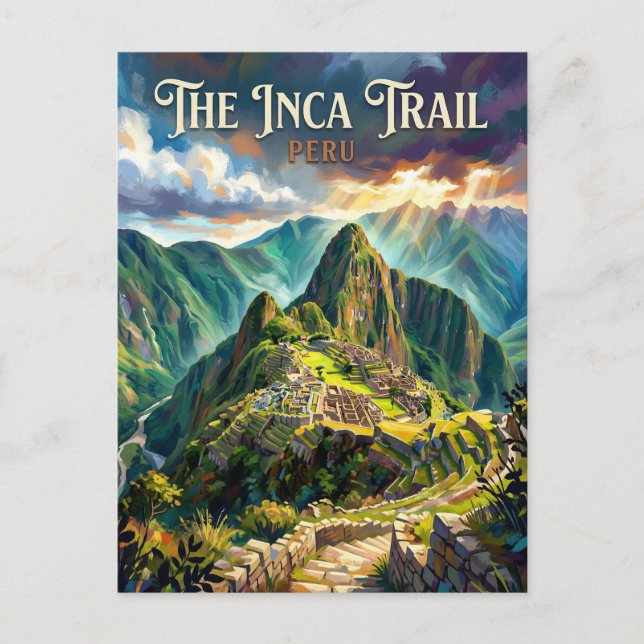 Postal Camino Inca a Machu Picchu Perú (Anverso)
