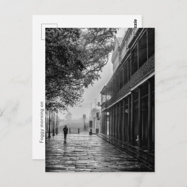 Postal Camino matutino de niebla Jackson Square (Anverso / Reverso)