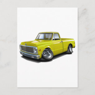 Postal Camión amarillo Chevy C10 1970-72