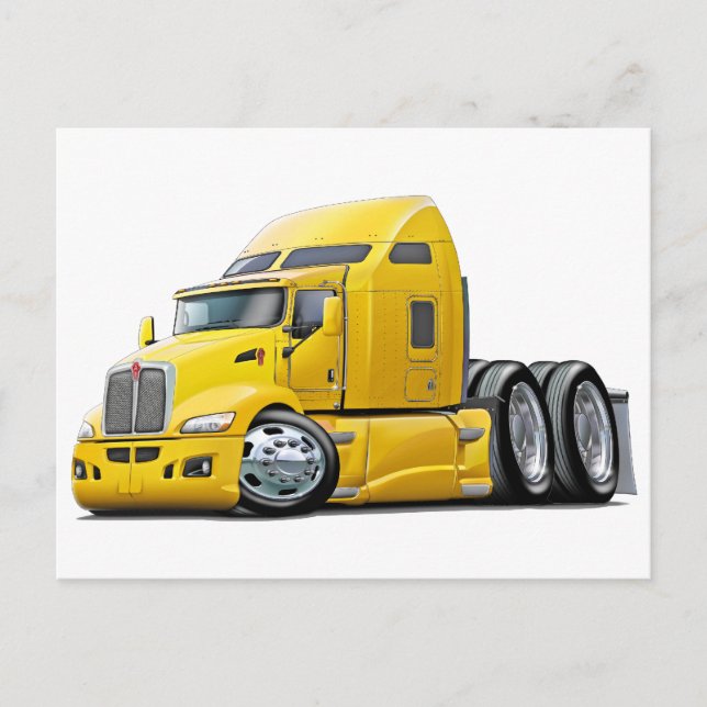 Postal Camión amarillo Kenworth 660 (Anverso)
