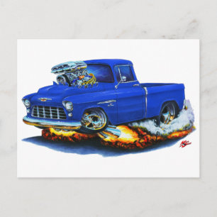 Postal Camión azul de recolección de chevy de 1955