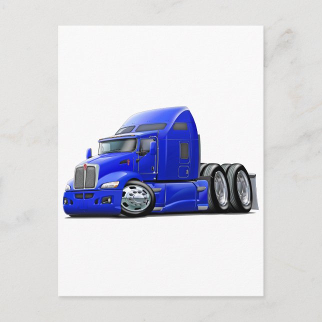 Postal Camión azul Kenworth 660 (Anverso)