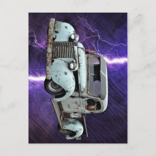 Postal Camión azul vintage