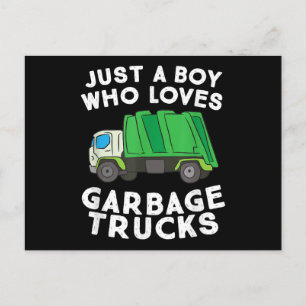 Postal Camión de basura es solo un chico que ama los cami