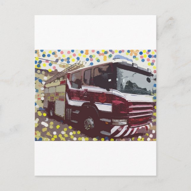 Postal Camión de bomberos (Anverso)