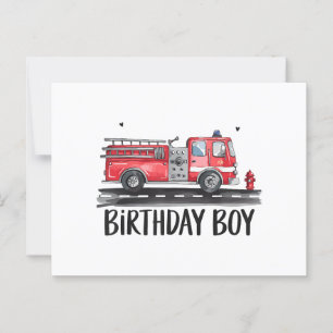 Postal Camión de Bomberos Bombero El Cumpleaños de Niño F
